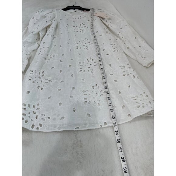 NWTD Rebecca Taylor Size 8 Sarah Embroidered Shift Dress Color Gardenia MSRP$345 - Picture 7 of 13